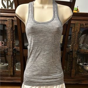 Lululemon Swifty Tank Top; Slate Grey/White
